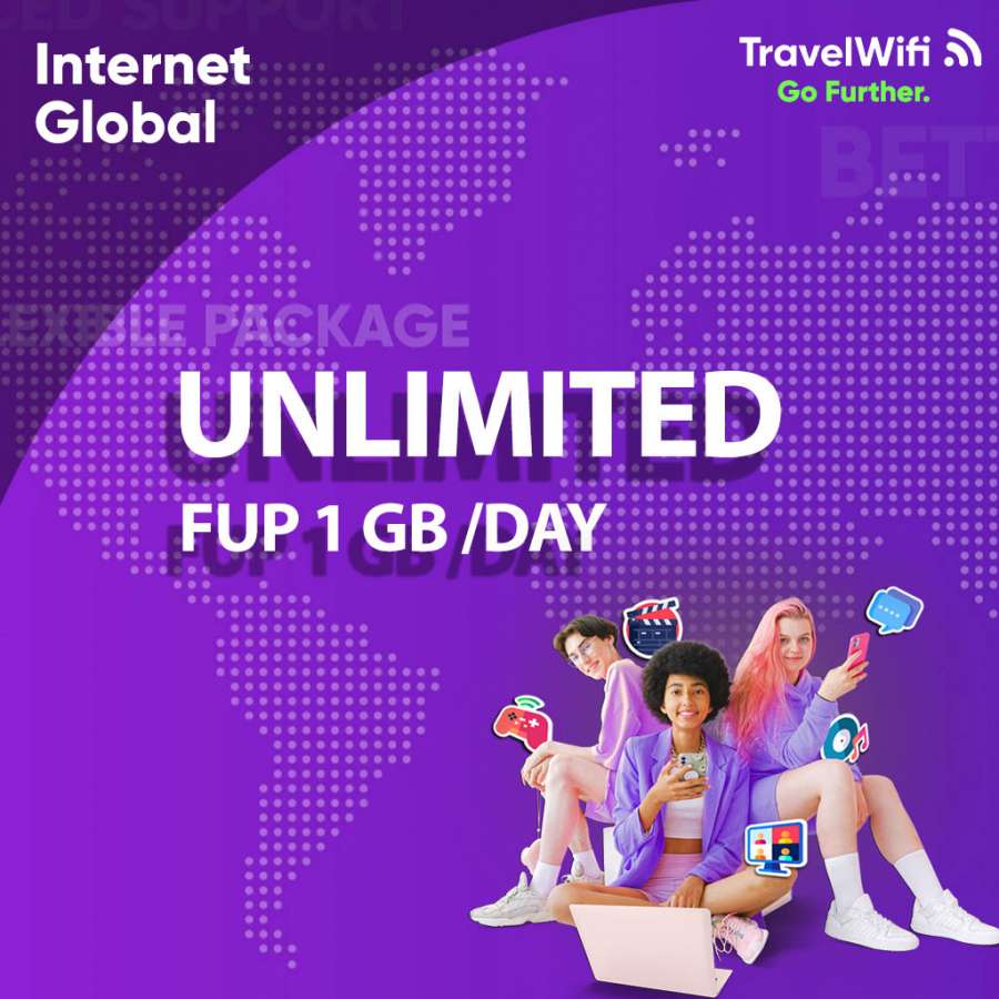 TravelWifi Internet Global Unlimited 1 GB