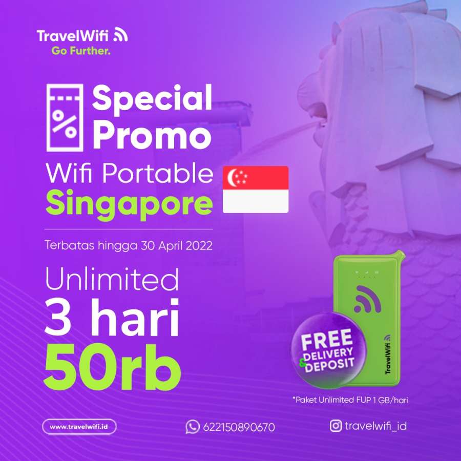 Promo Singapore Adventure Unlimited FUP 1 GB - 3 Days